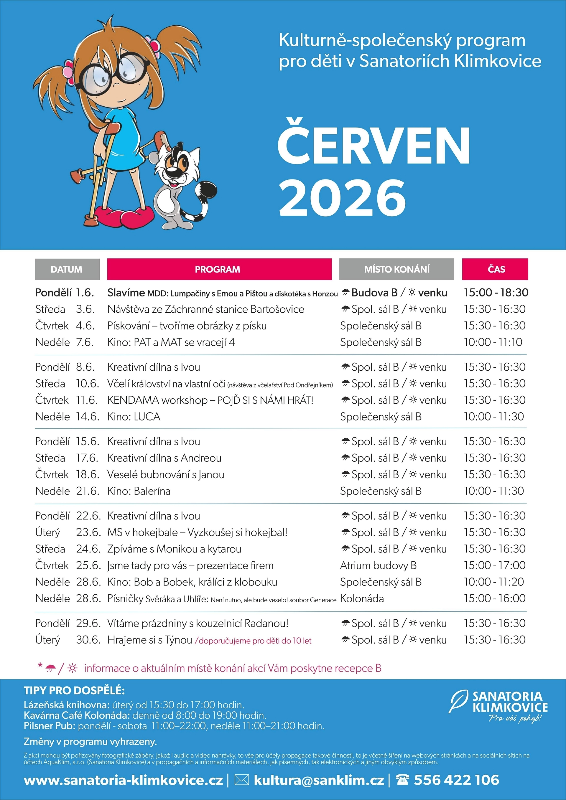 Kulturní program pro ubytované děti
